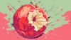 Abstract image of a smashed apple